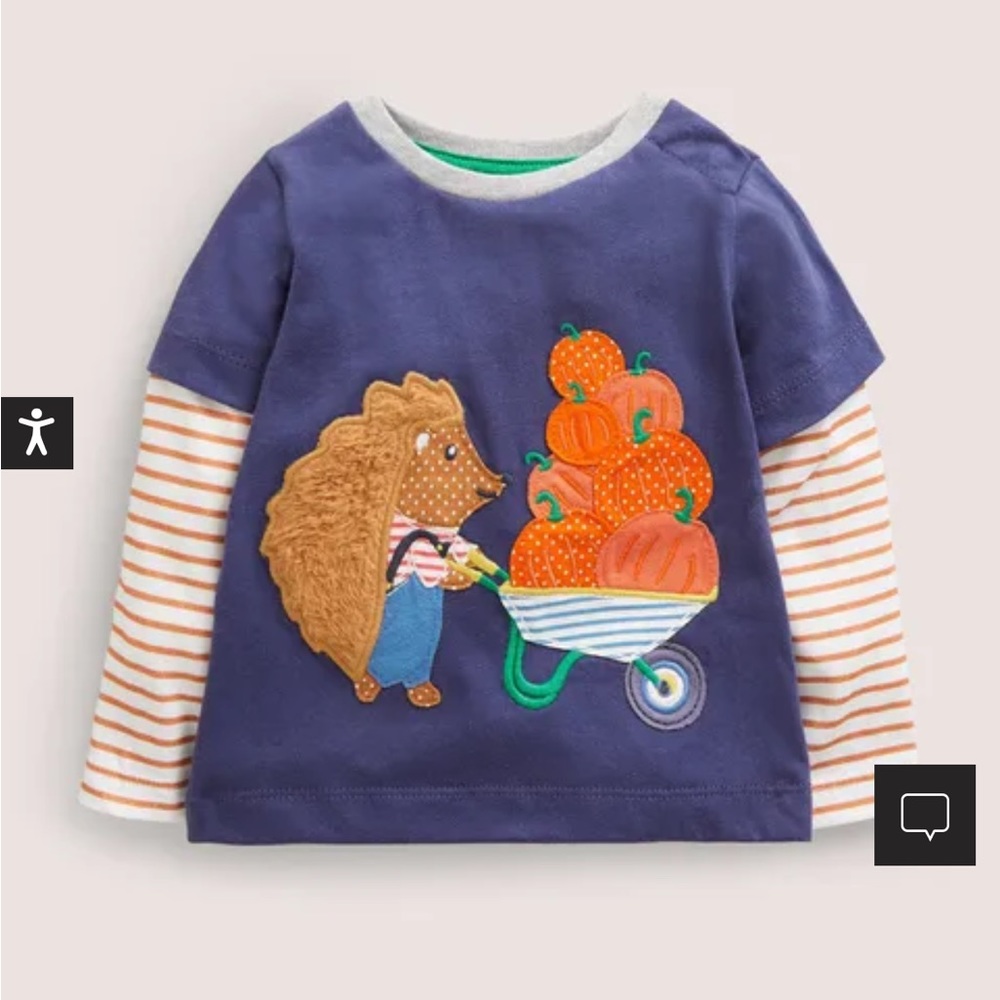 NWT Mini Boden Halloween Appliqué T-shirt